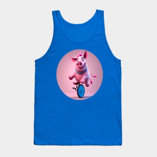 Happy Rhino on a unicycle Tank Top